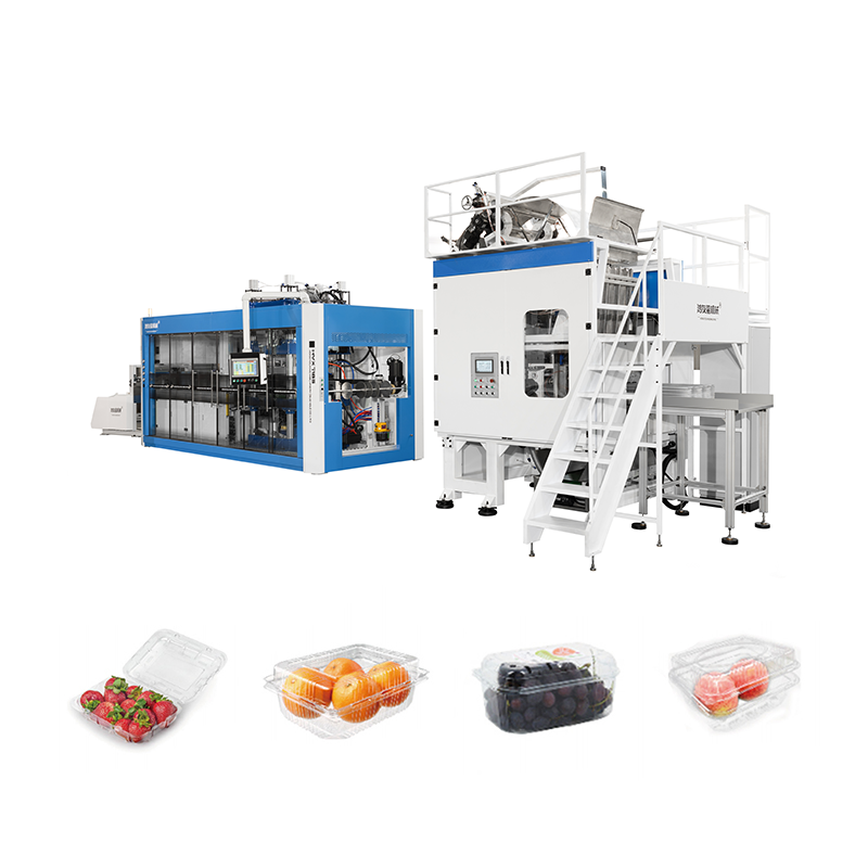 High Speed ​​Automatic ThermoVorming Machine + horizontale trimmachine